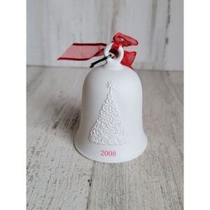 Hallmark 2008 porcelain Bell ornament Xmas tree white